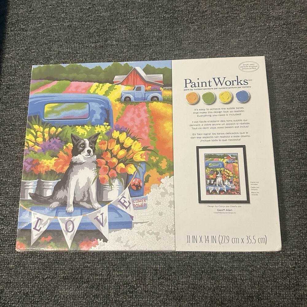Flower Power Dog Paint By Number 11"*14"